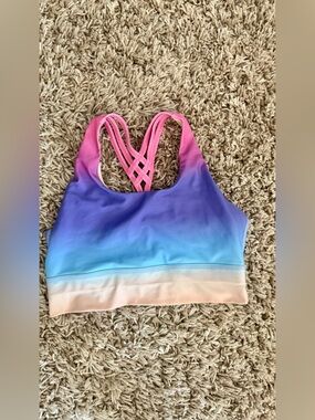 Maven Threads Gradient Ombre Pink-Purple-Blue Women's Sports Bra